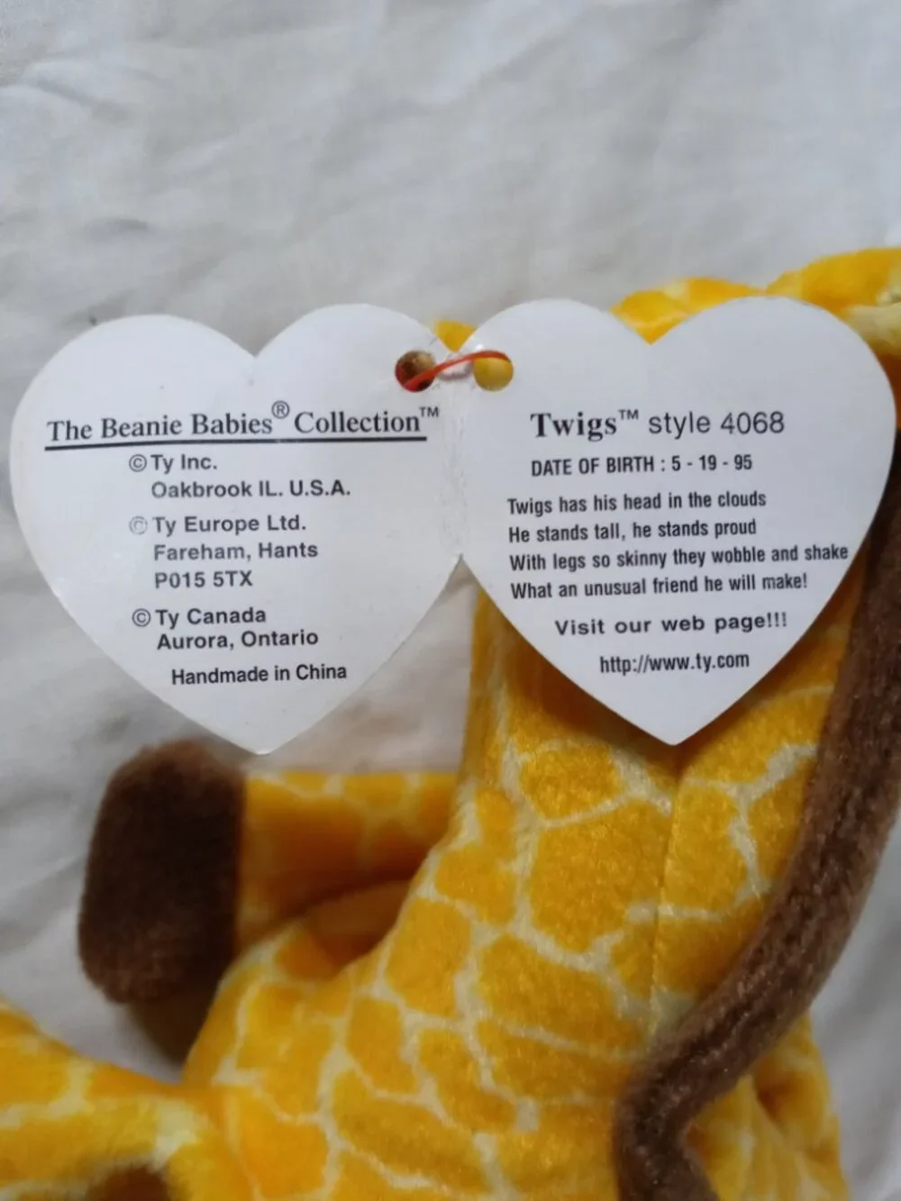 Ty Beanie Babies Collection 2 Rare 1995 Vintage Twigs Retired Plush with Tags